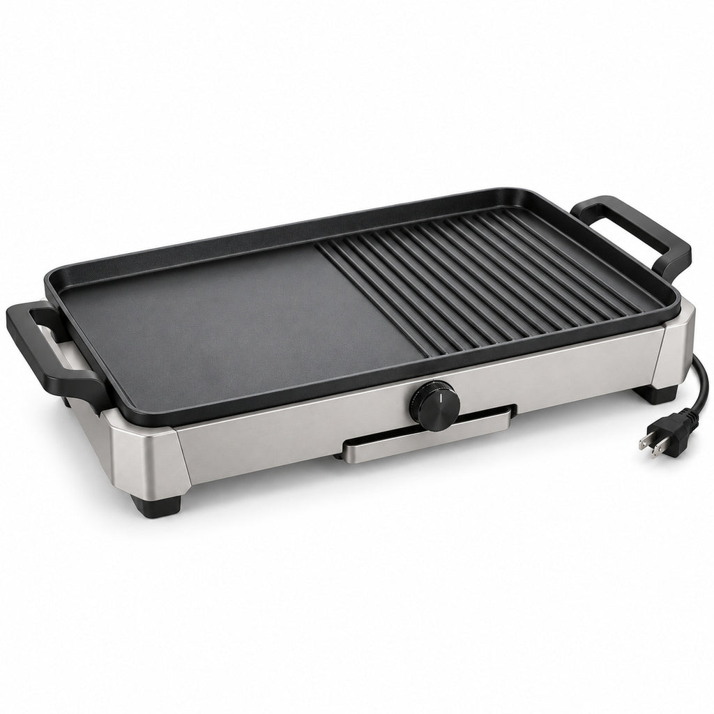 Split-Surface Electric Grill and Griddle