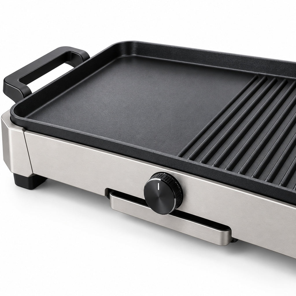 Split-Surface Electric Grill and Griddle