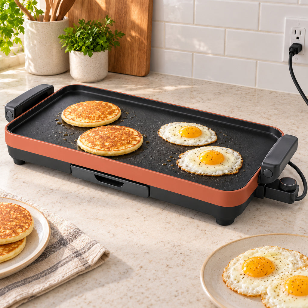 Removable-Handle Electric Griddle